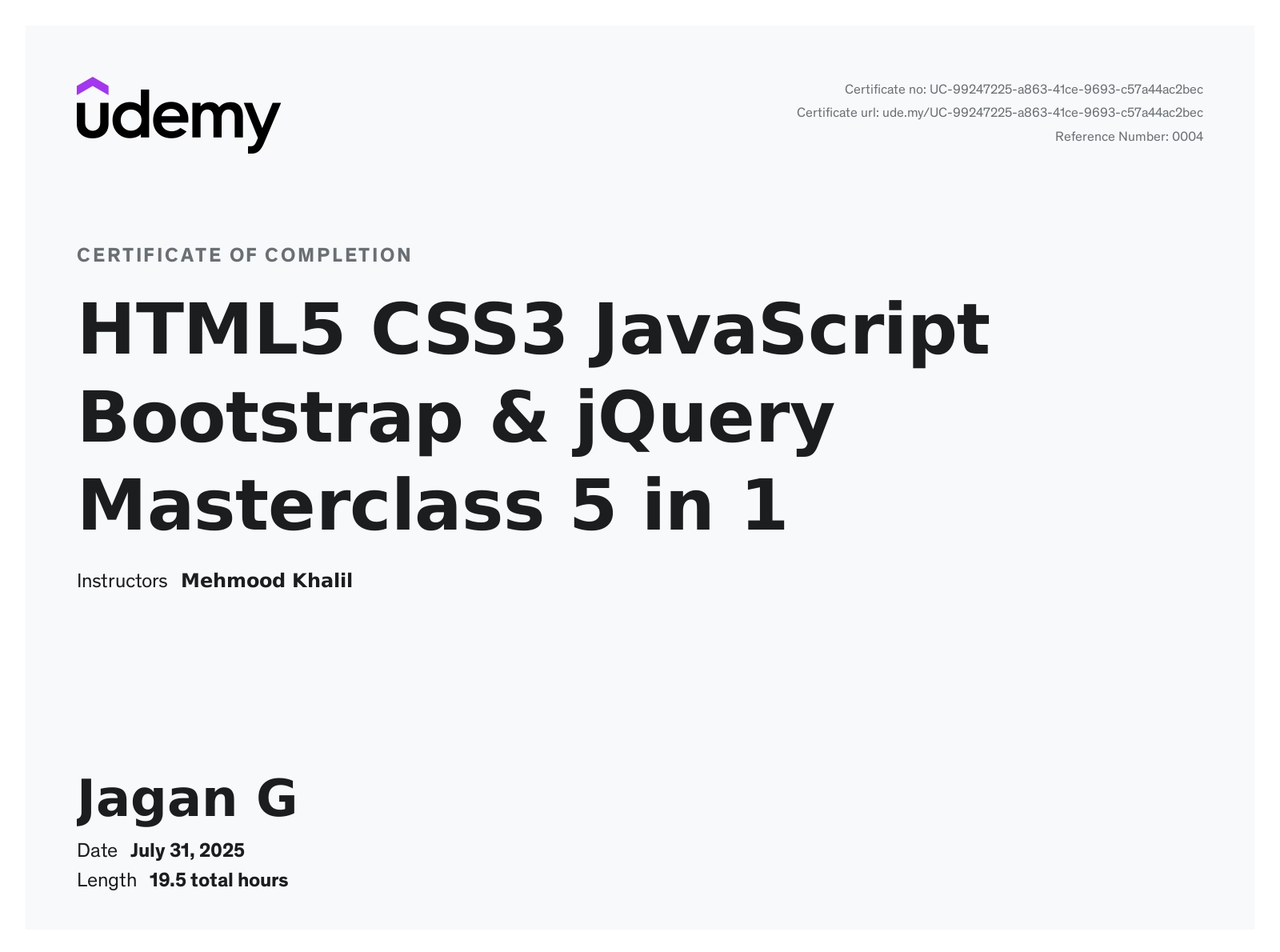 HTML5, CSS3, Javascript, Bootstrap & jQuery Masterclass